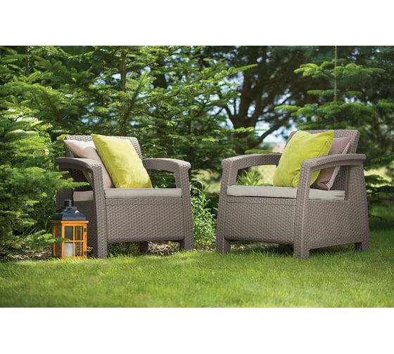 Комплект кресел Keter Corfu duo set 2 шт., капучино 258977