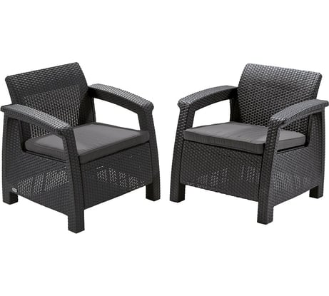 Комплект кресел Keter Corfu duo set графит 223175