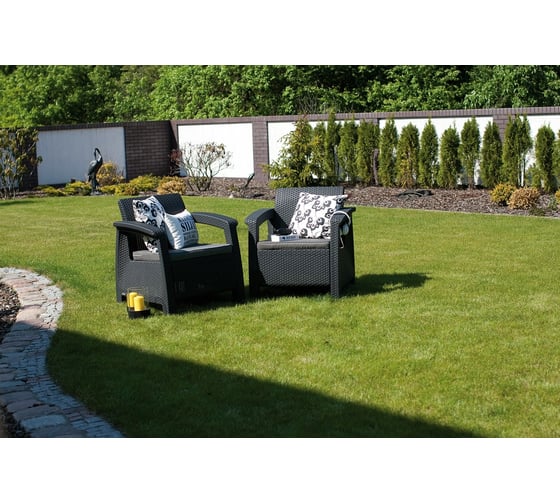 Комплект кресел Keter Corfu duo set графит 223175