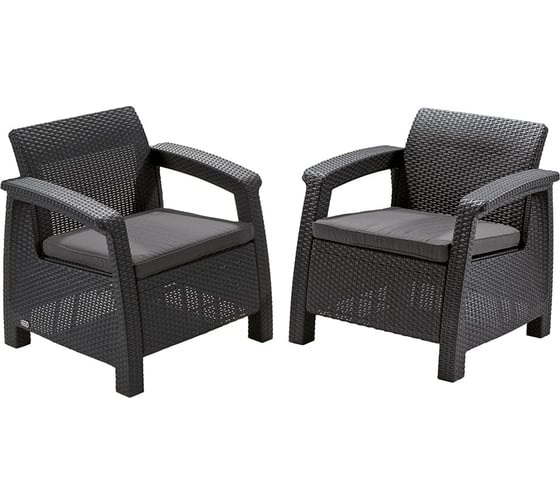 Комплект кресел Keter Corfu duo set графит 223175 1