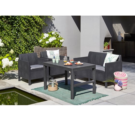 Стол Keter Lyon rattan table графит 232300