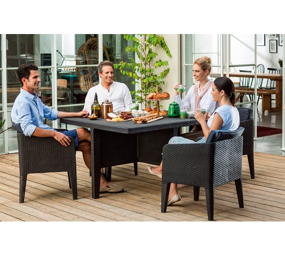 Комплект с обеденным столом Keter Columbia set 5 pcs графит 247480