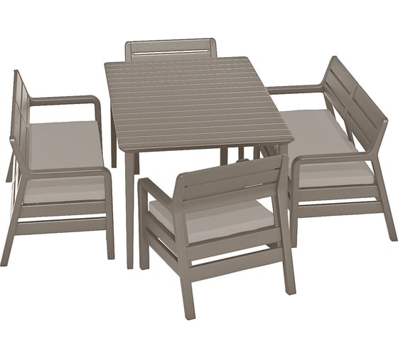 Комплект с обеденным столом Keter Delano set with Lima table 160 капучино 233329 1