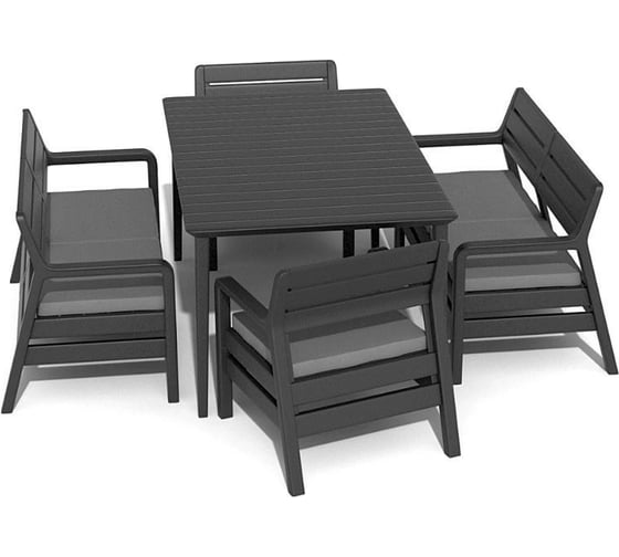 Комплект с обеденным столом Keter Delano set with Lima table 160 графит 233328