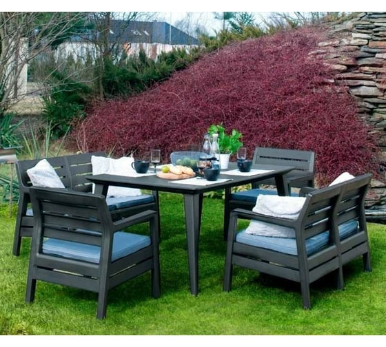 Комплект с обеденным столом Keter Delano set with Lima table 160 графит 233328