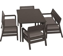 Комплект с обеденным столом Keter Delano set with Lima table 160 коричневый 235952