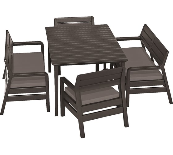 Комплект с обеденным столом Keter Delano set with Lima table 160 коричневый 235952