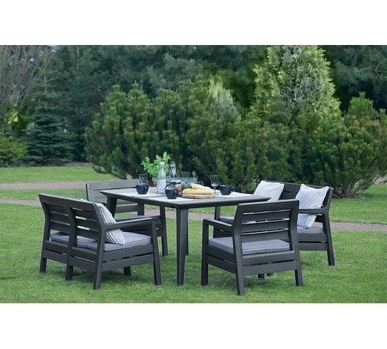 Комплект с обеденным столом Keter Delano set with Lima table 160 коричневый 235952