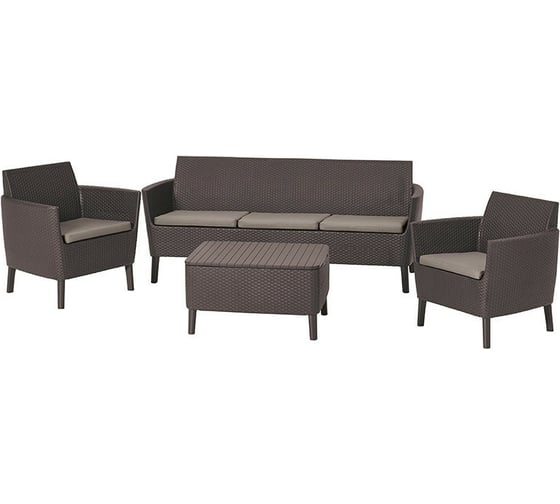 Комплект с тройным диваном Keter Salemo 3 seater set коричневый 238591 1