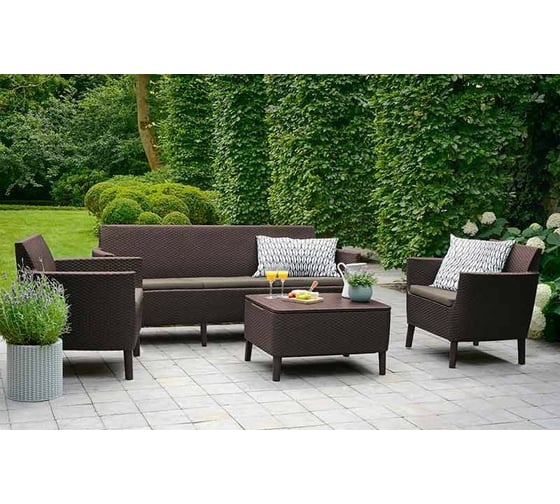Комплект с тройным диваном Keter Salemo 3 seater set коричневый 238591