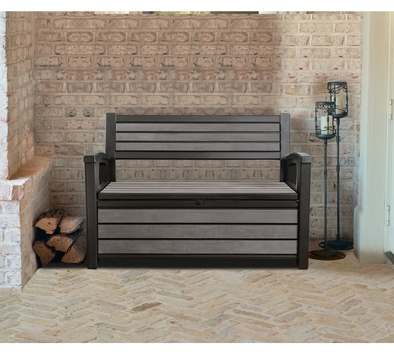 Скамейка для сада Keter Hudson storage bench графит 235688