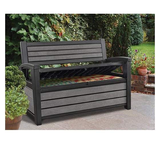 Скамейка для сада Keter Hudson storage bench графит 235688