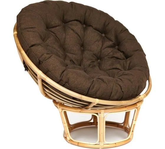 Кресло Tetchair PAPASAN ECO P115-1/SP STD Natural с подушкой, с ремешками, ткань 13763 1