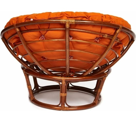 Кресло Tetchair PAPASAN 23/01 W Pecan с подушкой, ткань, орех/оранжевый С 23 13737