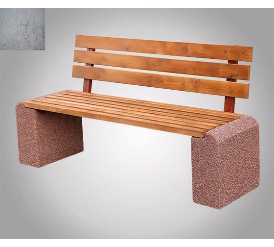 Бетонная скамья ООО Архитек-Бетон серая, бетон С-27СБ 1