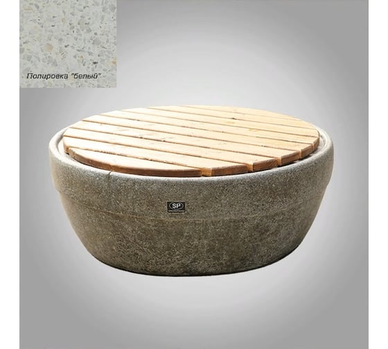 Бетонная скамья ООО Архитек-Бетон полировка, белая С-45ПБ 1