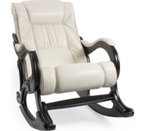 Кресло-качалка Мебелик Сенатор модель 77 экокожа, белое, каркас венге 007014