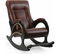 Кресло-качалка Garden story Орегон №44 С ЛОЗОЙ каркас венге, сиденье коричневое Antik crokodile К672Л