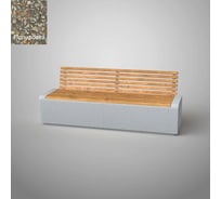 Бетонная скамья со спинкой ООО Архитек-Бетон полировка, серая С-66-200СП