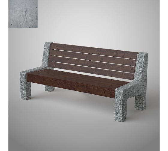 Бетонная скамья ООО Архитек-Бетон серый бетон С-42СБ 1