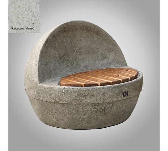 Бетонная скамья Архитек-Бетон Полировка белый С-46ПБ 1