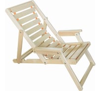Раскладной шезлонг с подлокотниками Банная линия 160x60x50 см 12-771