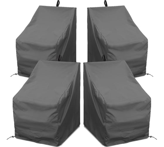 Комплект чехлов для стульев Tplus 460x510x900 мм, 4 шт., оксфорд 240, серый T019211 1