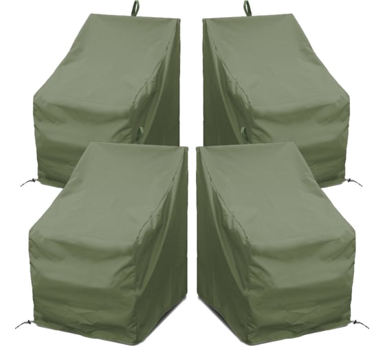 Комплект чехлов для стульев Tplus 460x510x900 мм, 4 шт., оксфорд 210, олива T019213 1