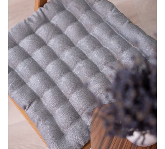 Сидушка с лузгой гречихи witerra 43x43 см, канвас-велюр жемчужно-серый 109236