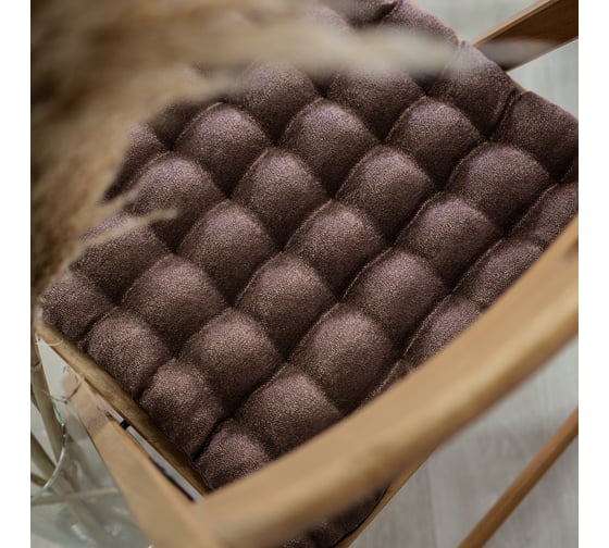 Сидушка с лузгой гречихи witerra 43x43 см, канвас-велюр коричневый 109238