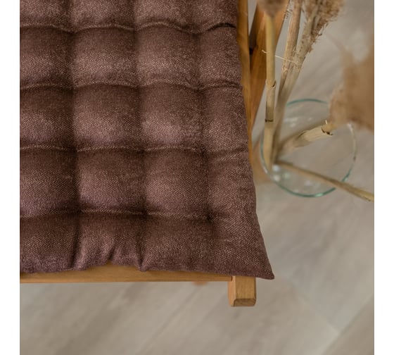 Сидушка с лузгой гречихи witerra 43x43 см, канвас-велюр коричневый 109238