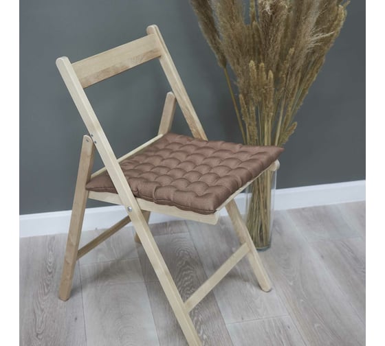 Сидушка с лузгой гречихи witerra 43x43 см, жаккард двусторонний однотонный какао 109233