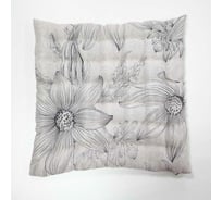 Сидушка с лузгой гречихи witerra 43x43 см, блэкаут, ромашка, серая 109226