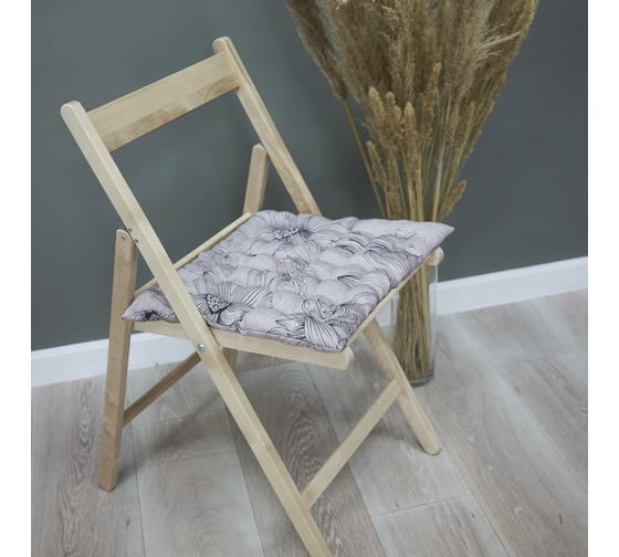 Сидушка с лузгой гречихи witerra 43x43 см, блэкаут, ромашка, серая 109226