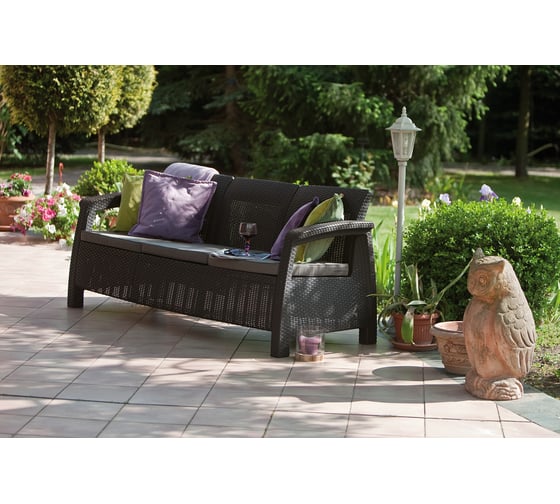 Диван Keter Corfu Triple (love seat max) графит 258975