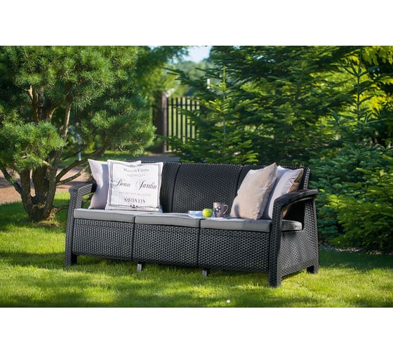 Диван Keter Corfu Triple (love seat max) графит 258975