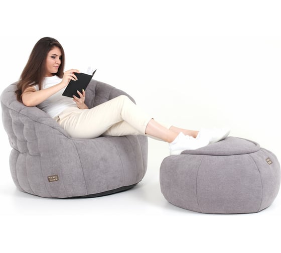Бескаркасное кресло NRAVA Home Darvin 900x900x800 мм, серое 4627183960882