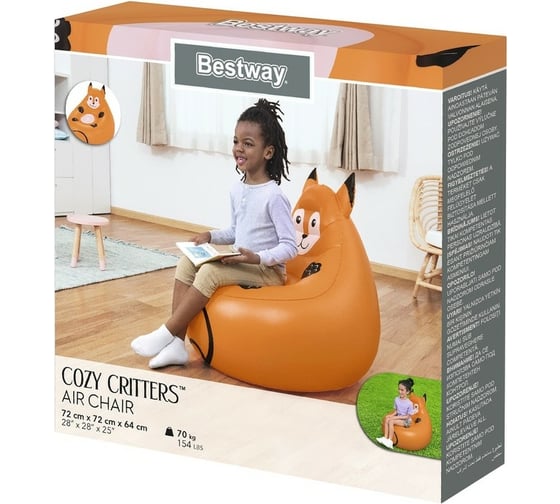 Надувное кресло BestWay ЗВЕРУШКИ Cozy Critters 75116 130466