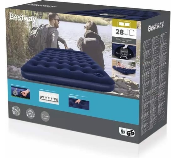 Надувной матрас со встроенным ножным насосом BestWay Queen 203x152x28 см 67226 130478