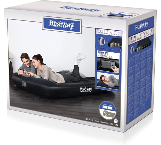 Надувной матрас со встроенным электронасосом BestWay Queen 203x152x30 см 67464 130469