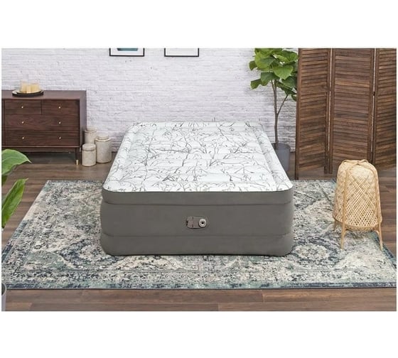 Надувной матрас со встроенным электронасосом BestWay Tritech Fashion Flock Queen 203x152x56 см 6713E 130451