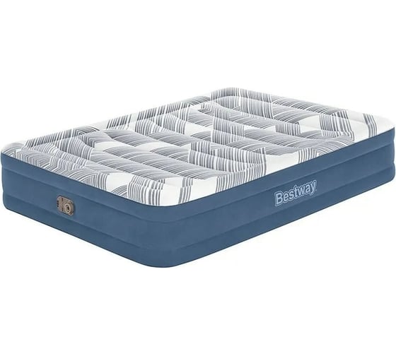 Надувной матрас со встроенным электронасосом BestWay Tritech Fashion Flock Queen 203x152x36 см 6712Y 130449