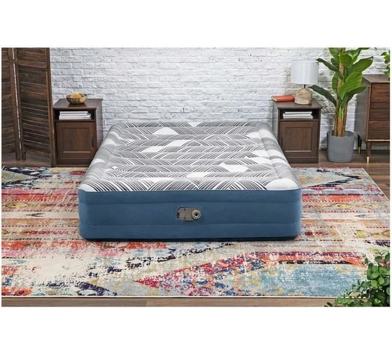 Надувной матрас со встроенным электронасосом BestWay Tritech Fashion Flock Queen 203x152x36 см 6712Y 130449