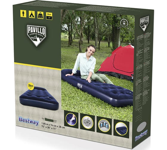 Надувной матрас BestWay Single 67223 одноместный, 185x76x28 см 130475