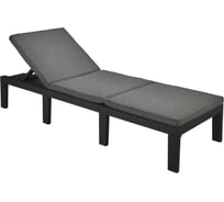 Складной шезлонг IPAE-PROGARDEN HAITI с подушками, антрацит 11981