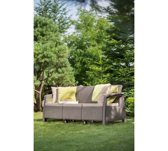 Трехместный диван Keter Corfu Love Seat Max капучино 258978