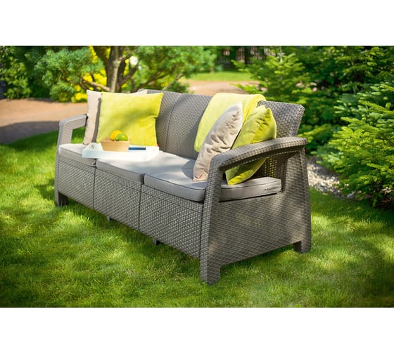 Трехместный диван Keter Corfu Love Seat Max капучино 258978
