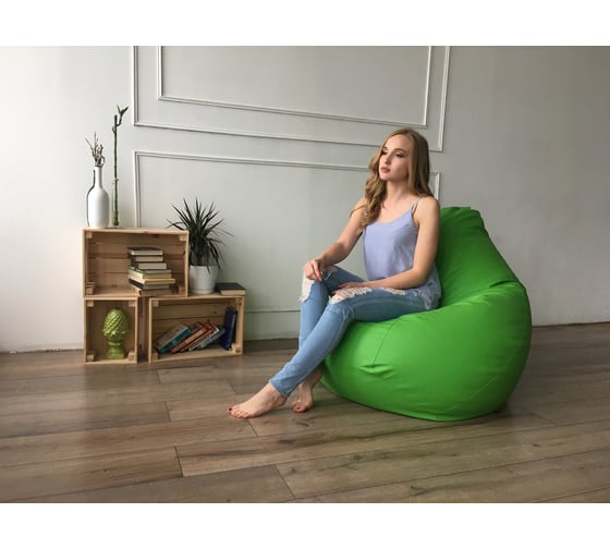 Кресло-мешок DreamBag зеленая экокожа l 5010711