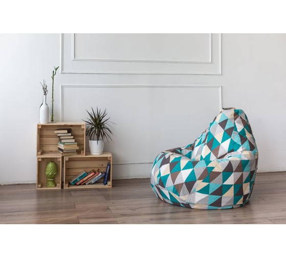Кресло-мешок DreamBag изумруд, жаккард l 5007411