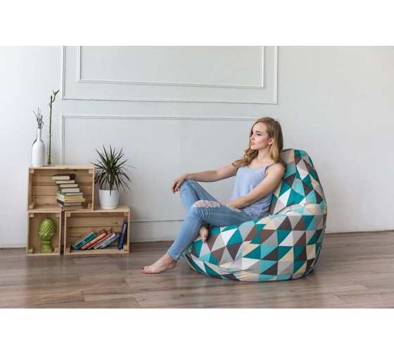 Кресло-мешок DreamBag изумруд, жаккард l 5007411
